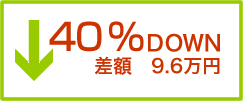 40%ダウン